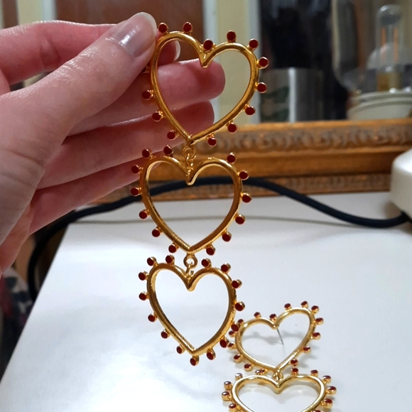 Heart Statement Earrings - Picture 6 of 6